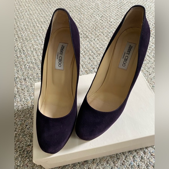 Purple suede Jimmy Choo heels - Picture 1 of 6
